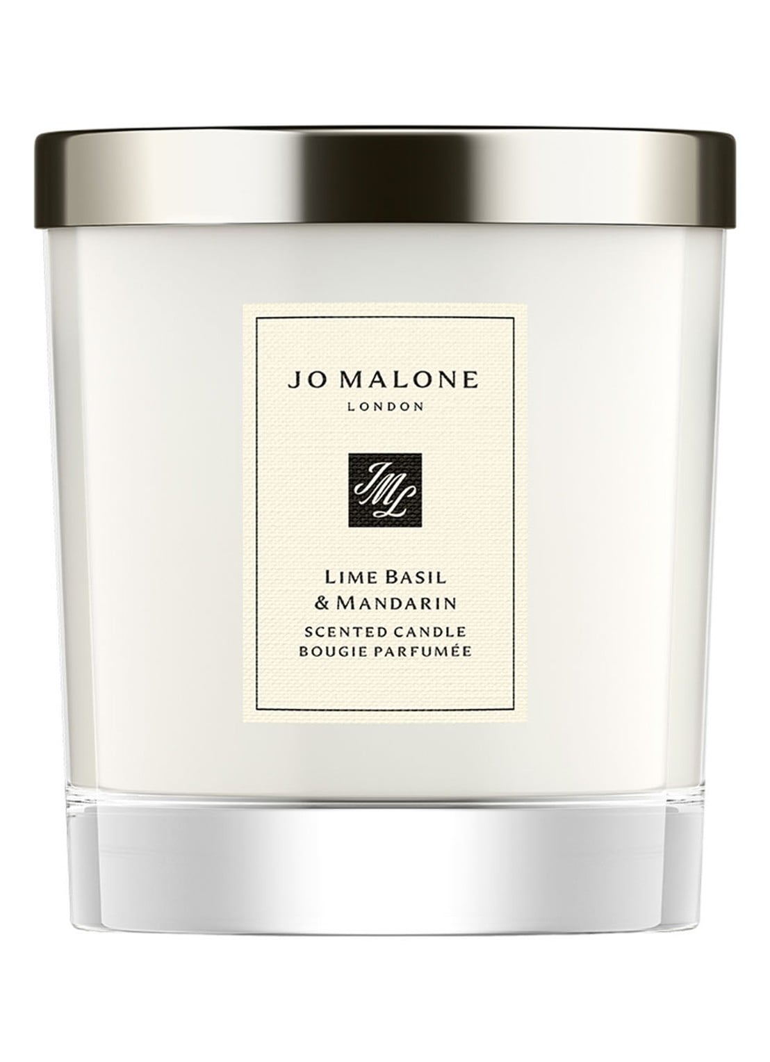 Jo Malone London Lime Basil & Mandarin geurkaars - voorkant gebroken wit