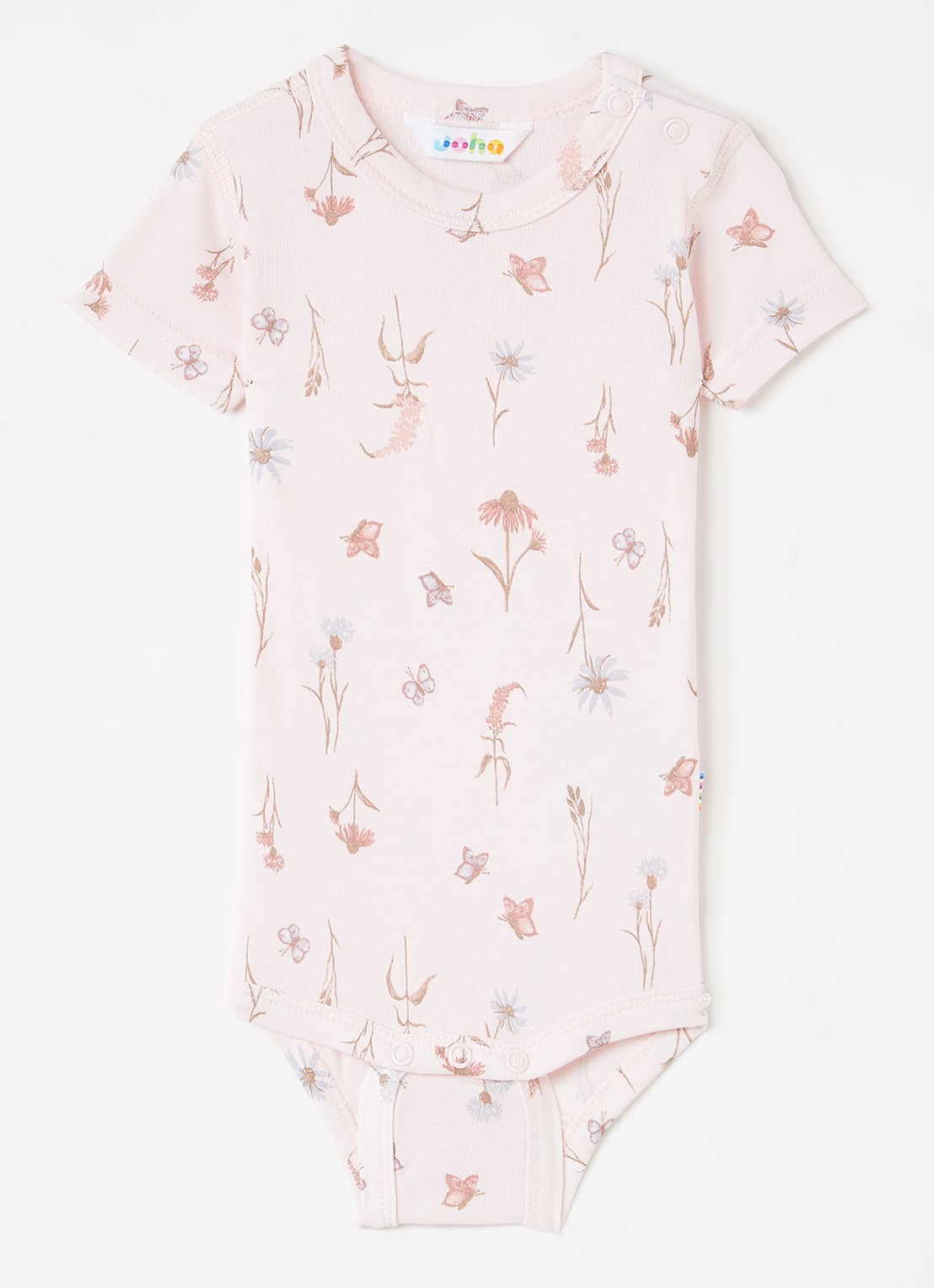Joha Bamboo romper met print - voorkant lichtroze