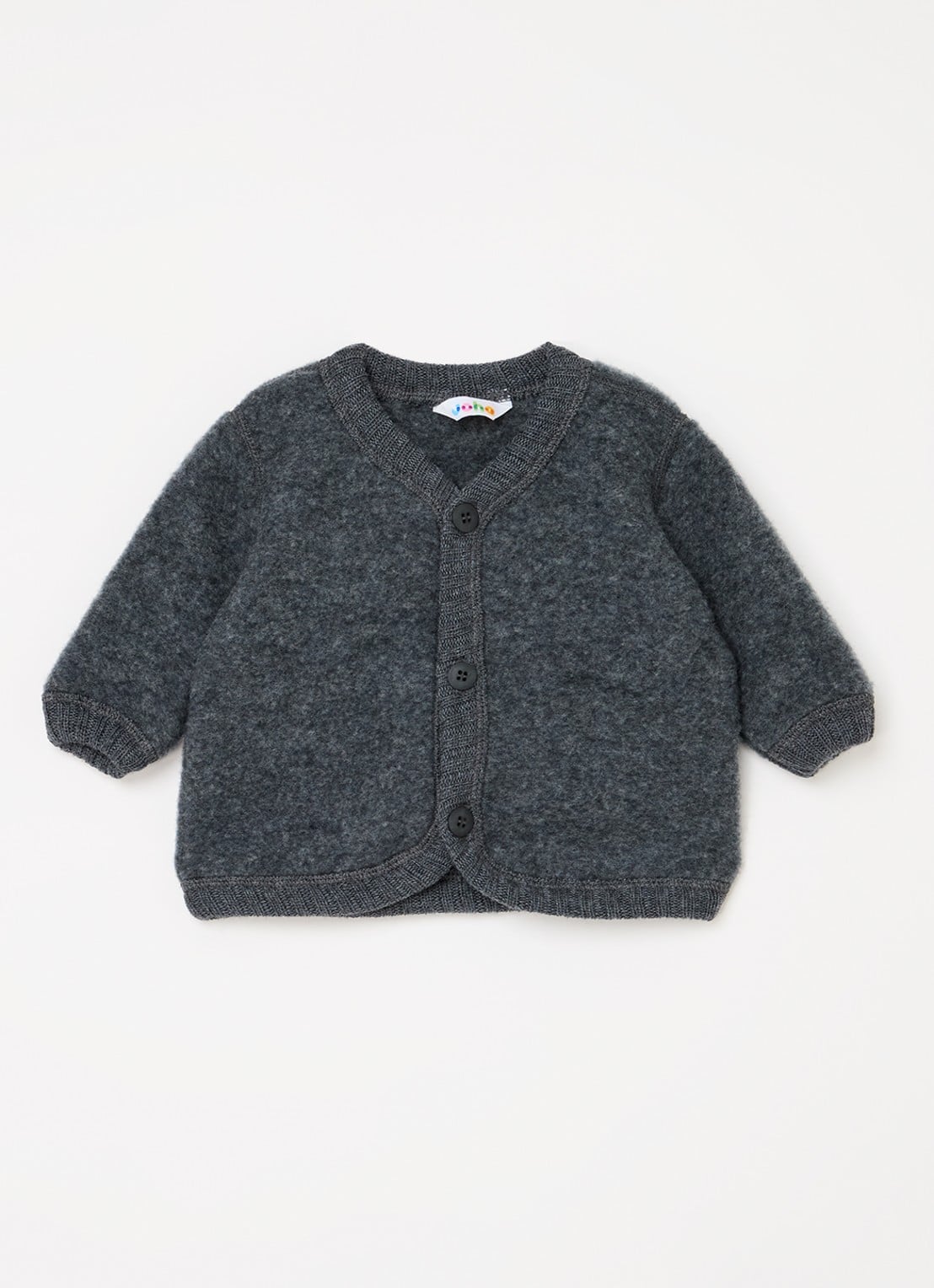 Joha Grofgebreid vest van merino wol - voorkant 2 donkergrijs