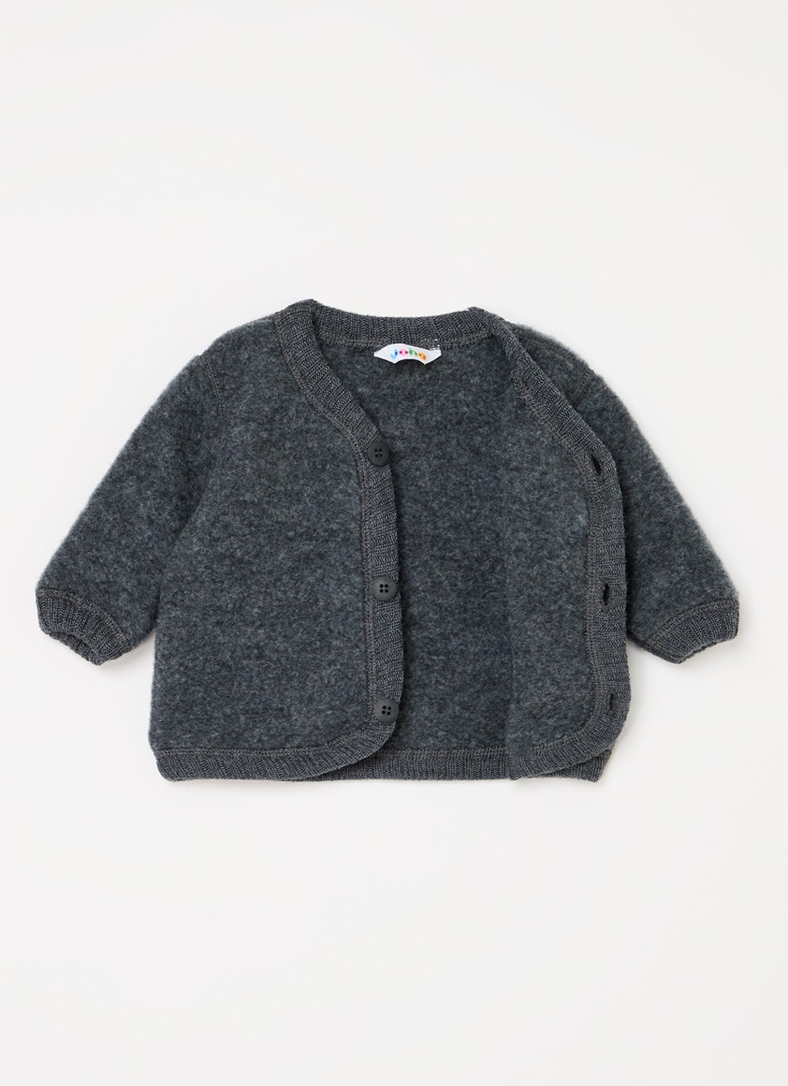 Joha Grofgebreid vest van merino wol - voorkant 3 donkergrijs