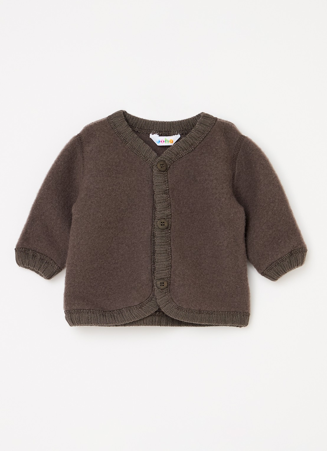 Joha Grofgebreid vest van merino wol - voorkant 2 bruin