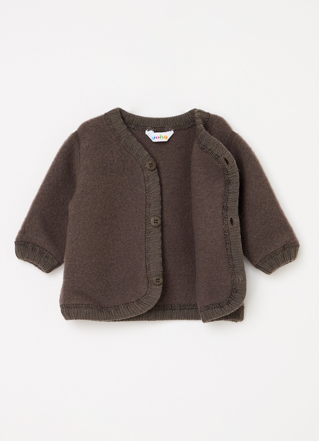 Joha Grofgebreid vest van merino wol - voorkant 3 bruin