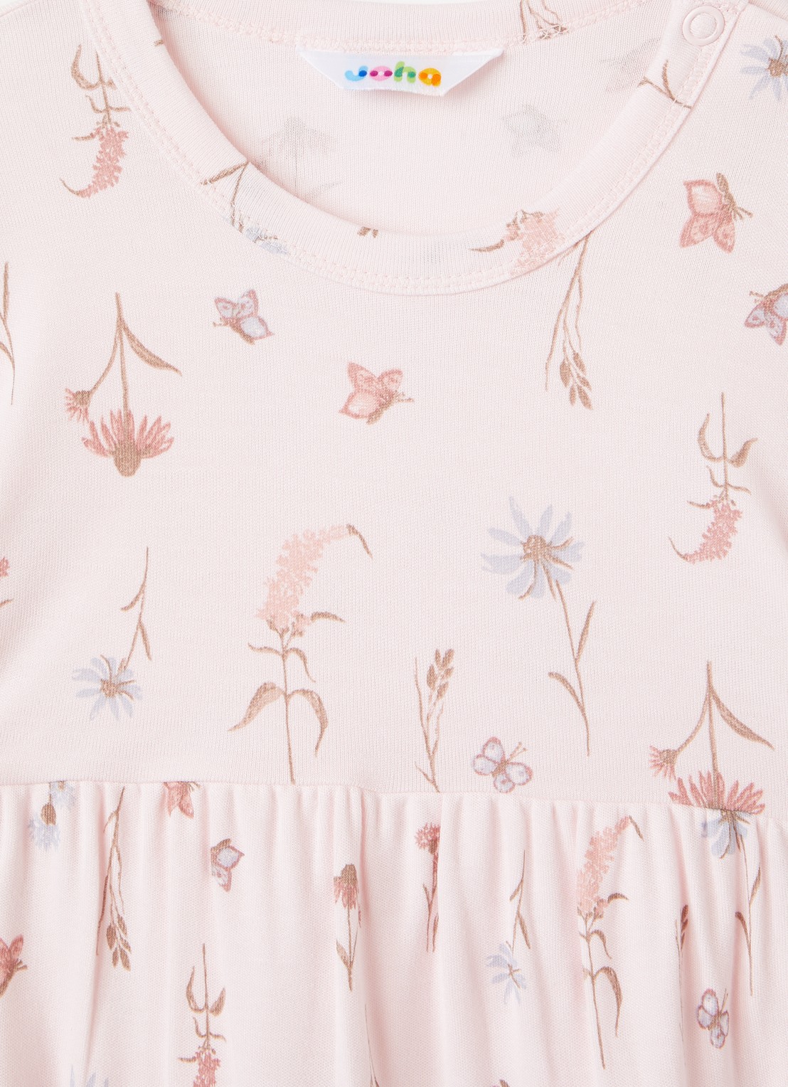 Joha Jurk met bloemenprint - detail lichtroze
