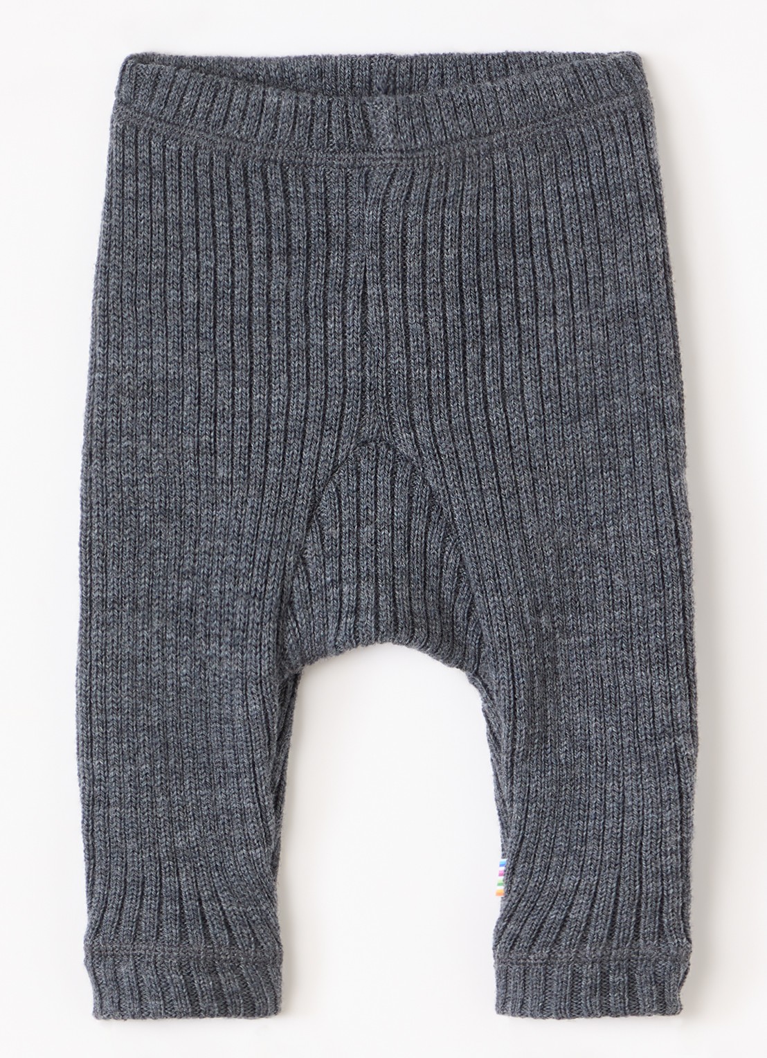 Joha Ribgebreide legging van merino wol - voorkant grijs