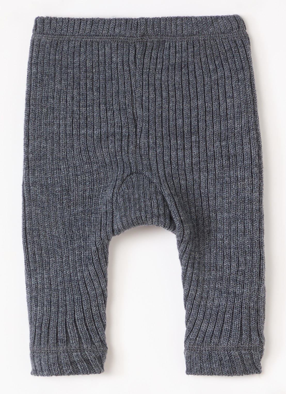 Joha Ribgebreide legging van merino wol - voorkant 2 grijs
