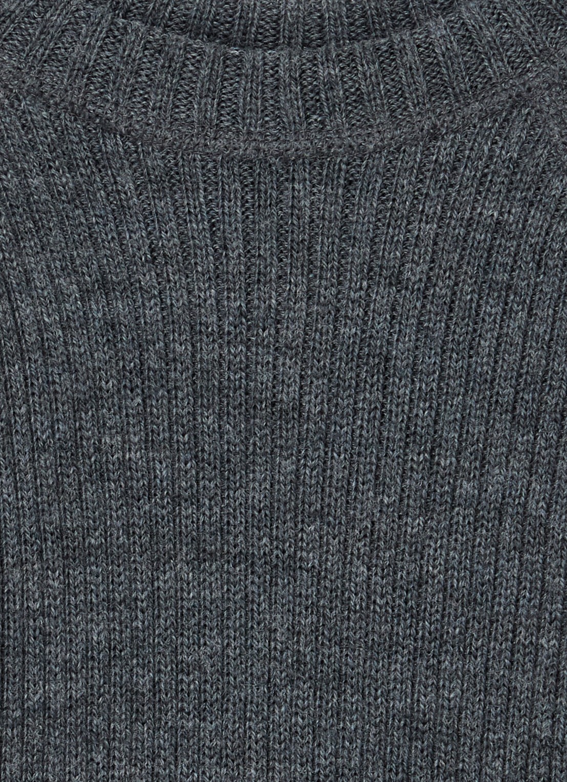 Joha Ribgebreide pullover van merino wol - detail donkergrijs