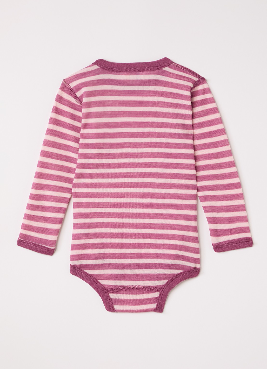 Joha Romper in wolblend met streepprint - voorkant 2 fuchsia