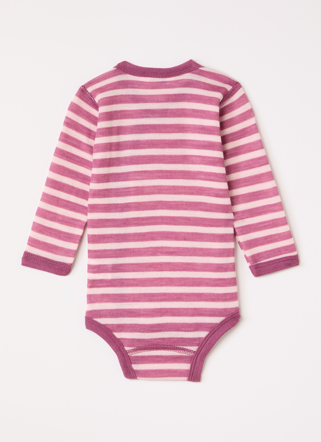 Joha Romper in wolblend met streepprint - voorkant 2 fuchsia
