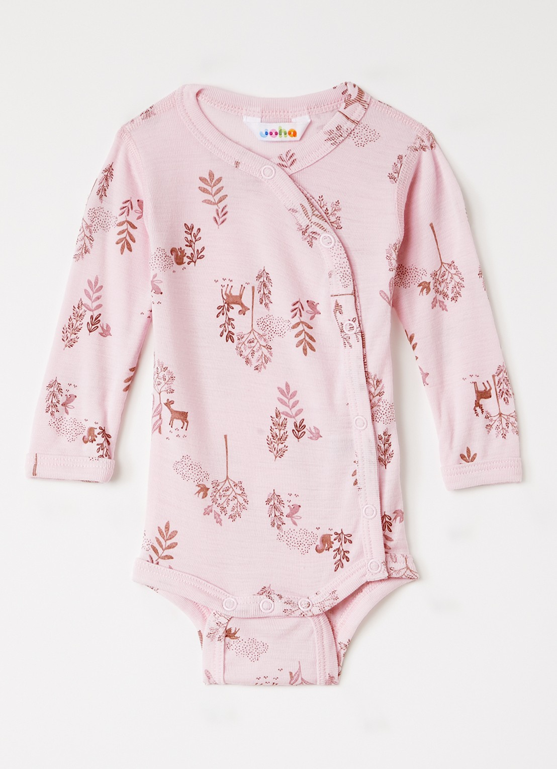 Joha Romper in zijdeblend met print - voorkant lichtroze