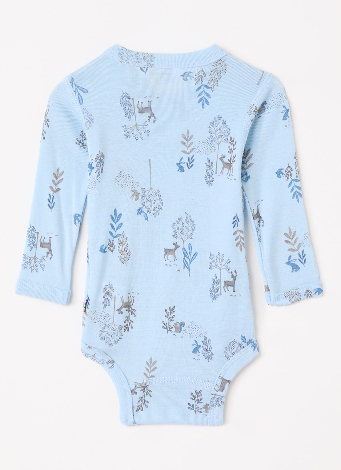 Joha Romper in zijdeblend met print - voorkant 2 lichtblauw