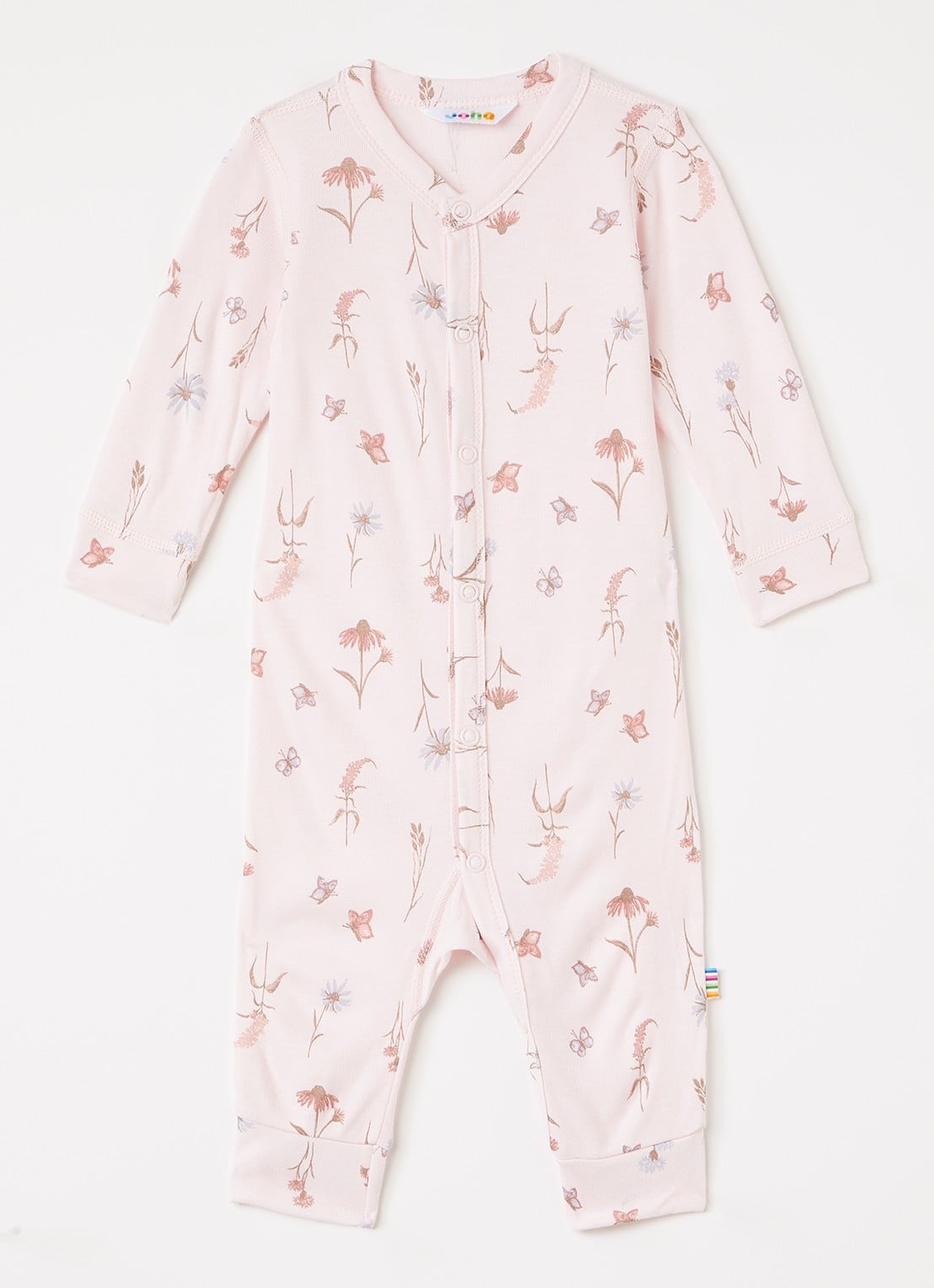 Joha Romper met bloemenprint - voorkant lichtroze
