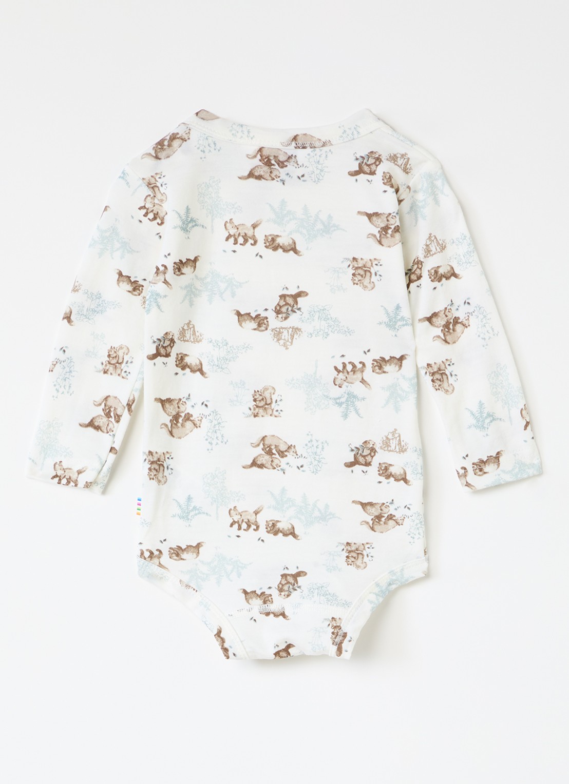 Joha Romper van merino wol met print - voorkant 2 gebroken wit