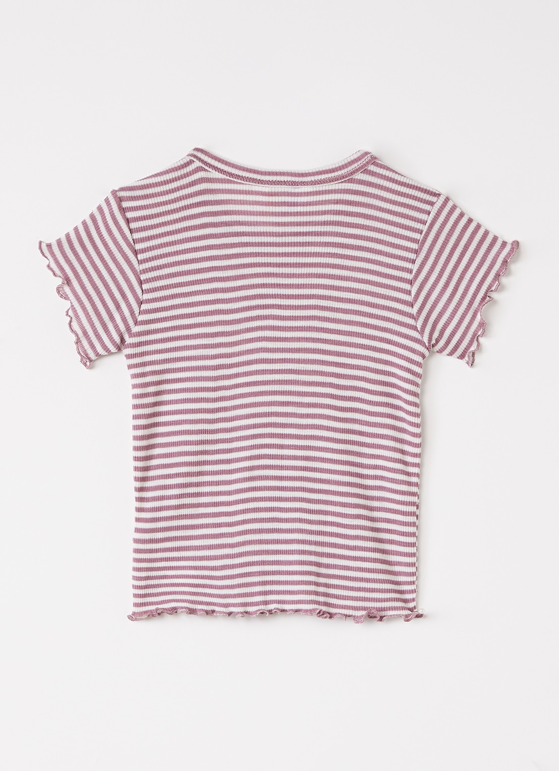 Joha T-shirt in zijdeblend met streepprint - voorkant 2 roze