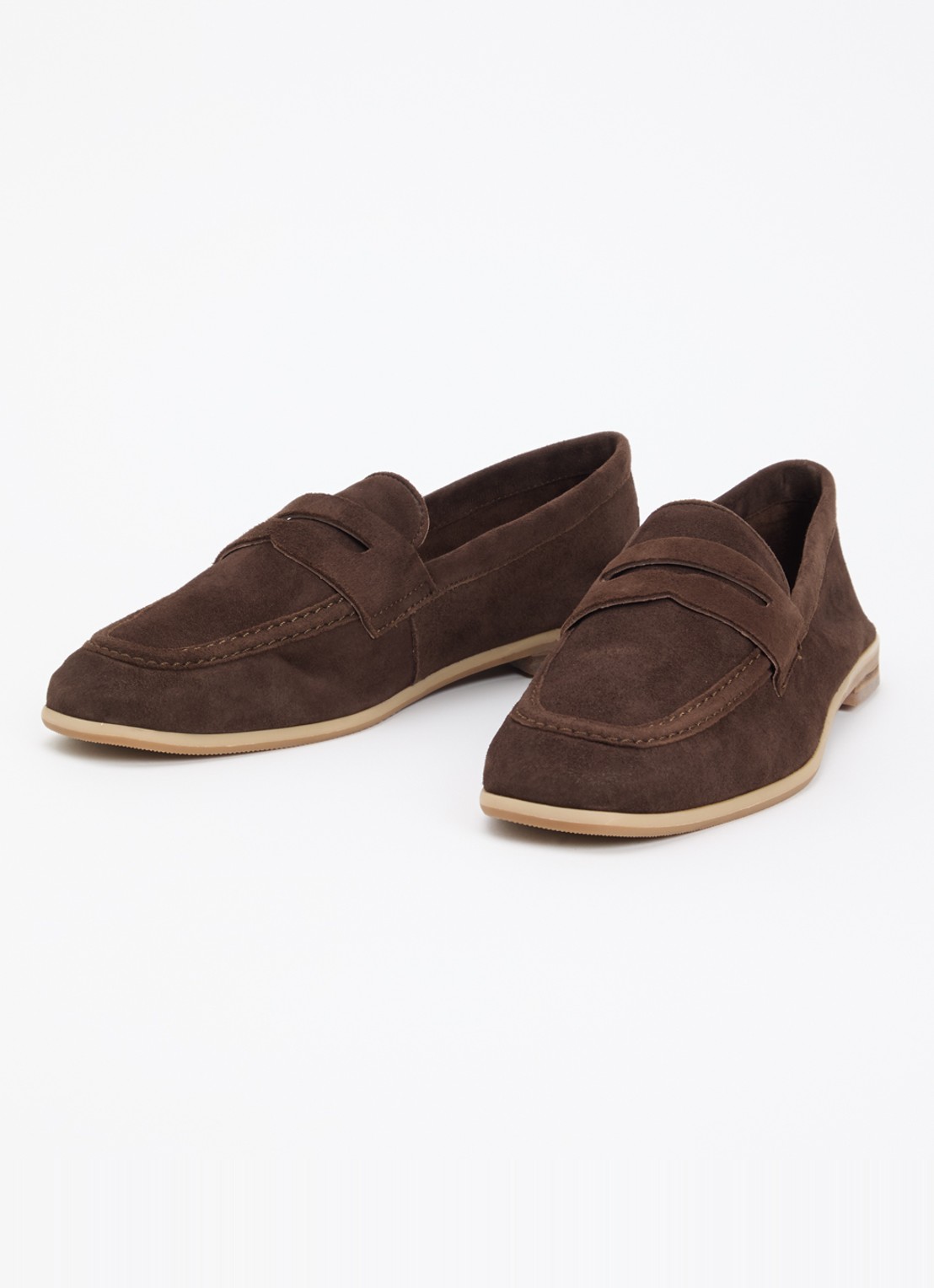 Jonak Aca loafer van suède  - detail donkerbruin