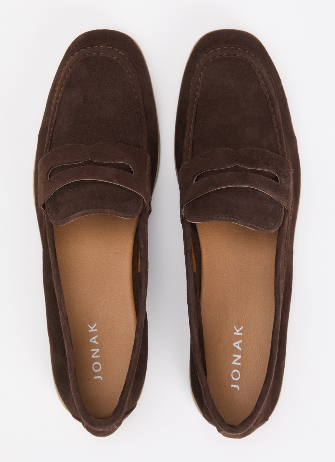 Jonak Aca loafer van suède  - detail 2 donkerbruin