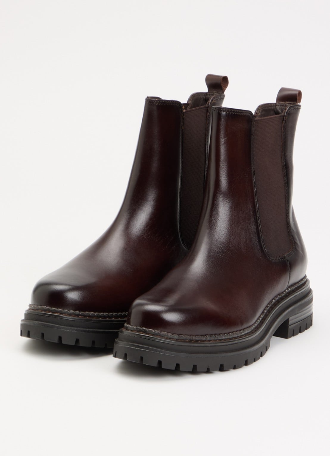 Jonak Adalard chelsea boot van leer - detail 2 donkerbruin