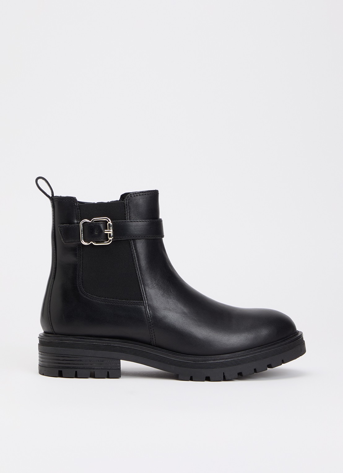 Jonak Agile biker boot van leer met gespdetail - voorkant 4 zwart