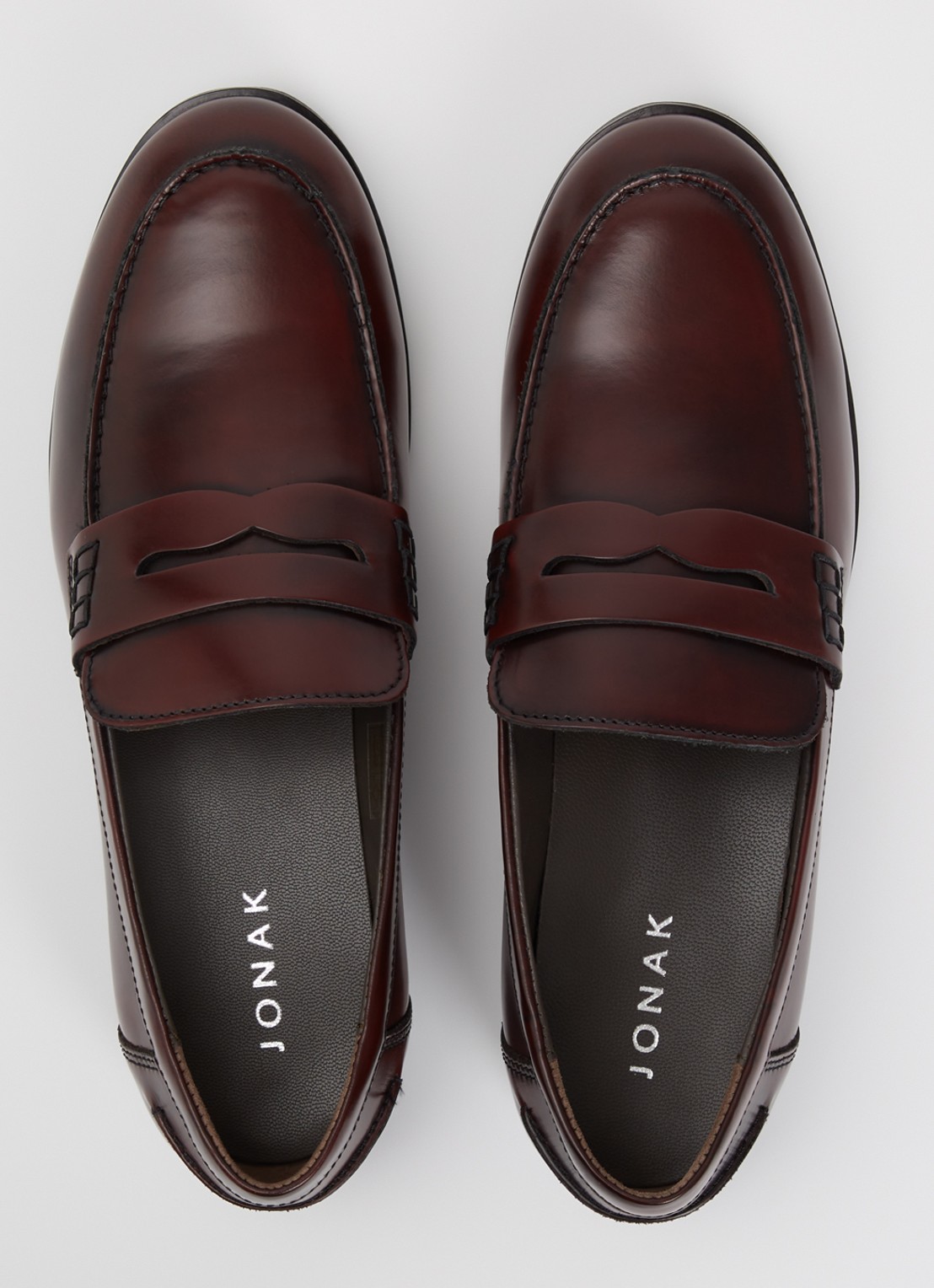 Jonak Albin loafer van leer - detail 3 bordeauxrood