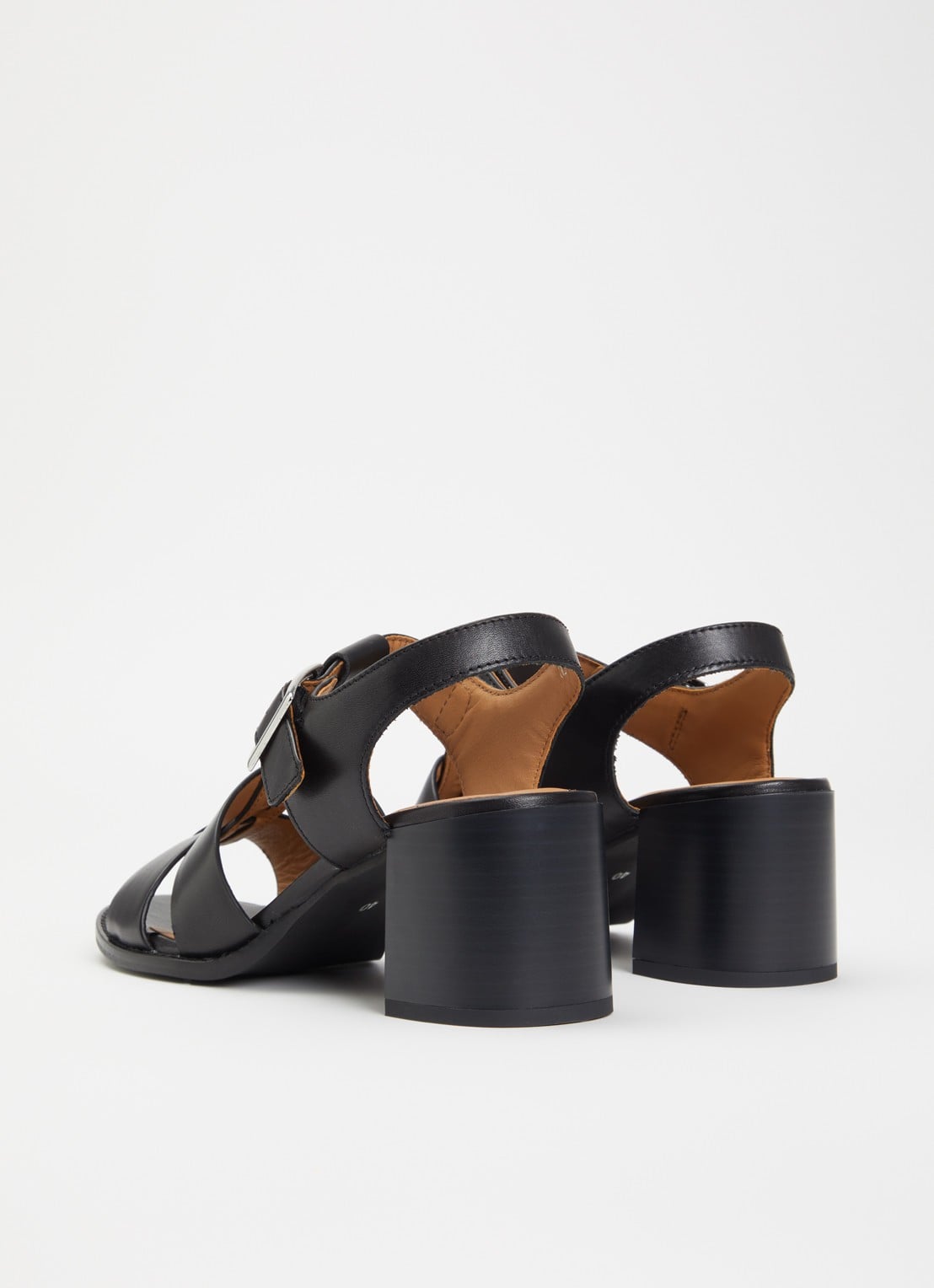 Jonak Alexandrie sandalette van leer met gespdetail  - achterkant 4 zwart