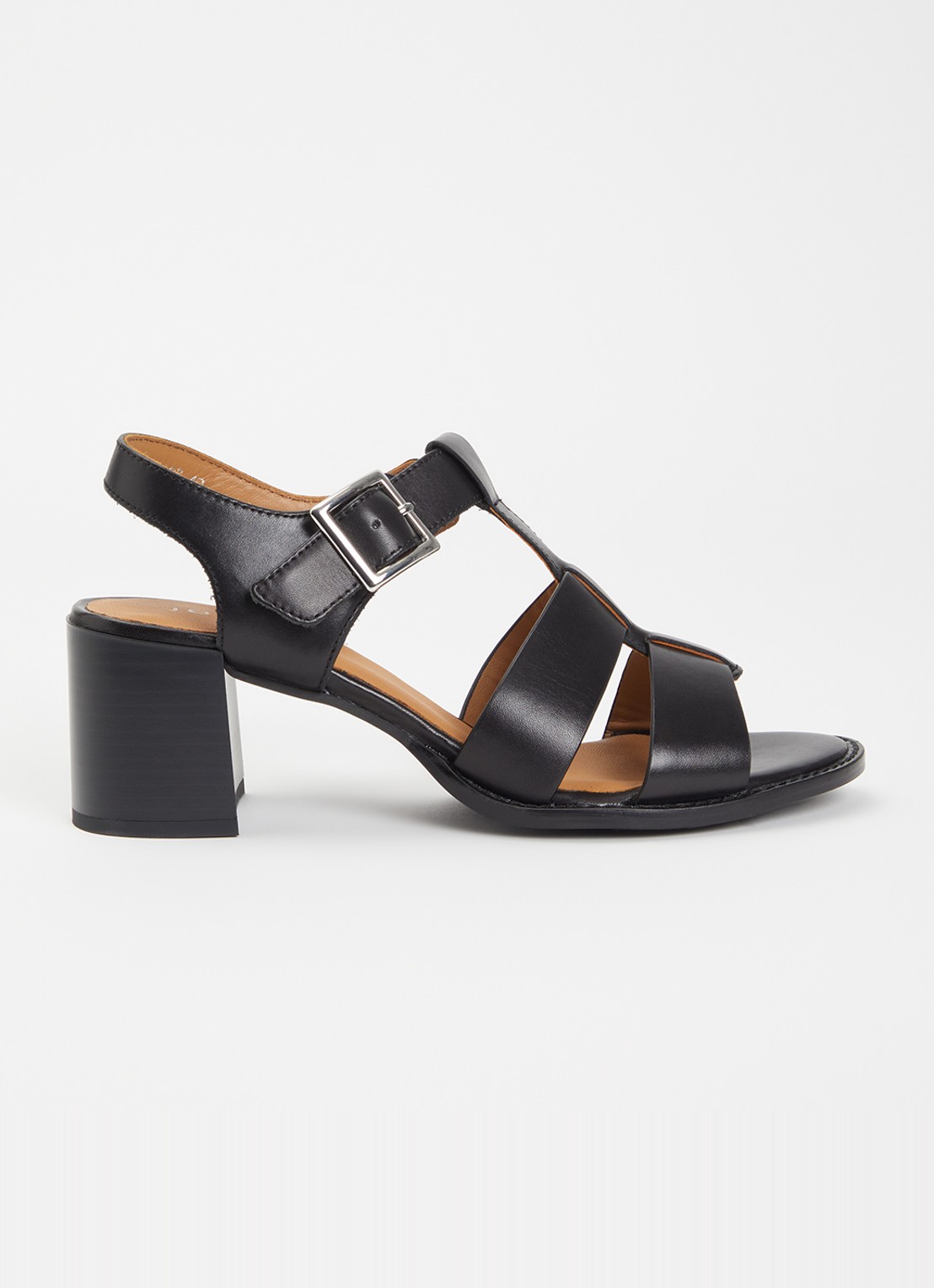 Jonak Alexandrie sandalette van leer met gespdetail  - voorkant 5 zwart