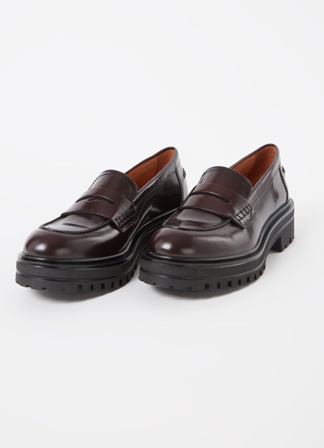 Jonak Alfi loafer van leer - detail aubergine