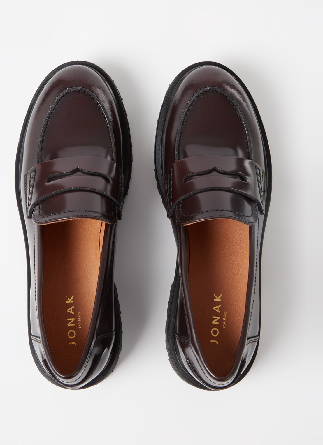 Jonak Alfi loafer van leer - detail 3 aubergine