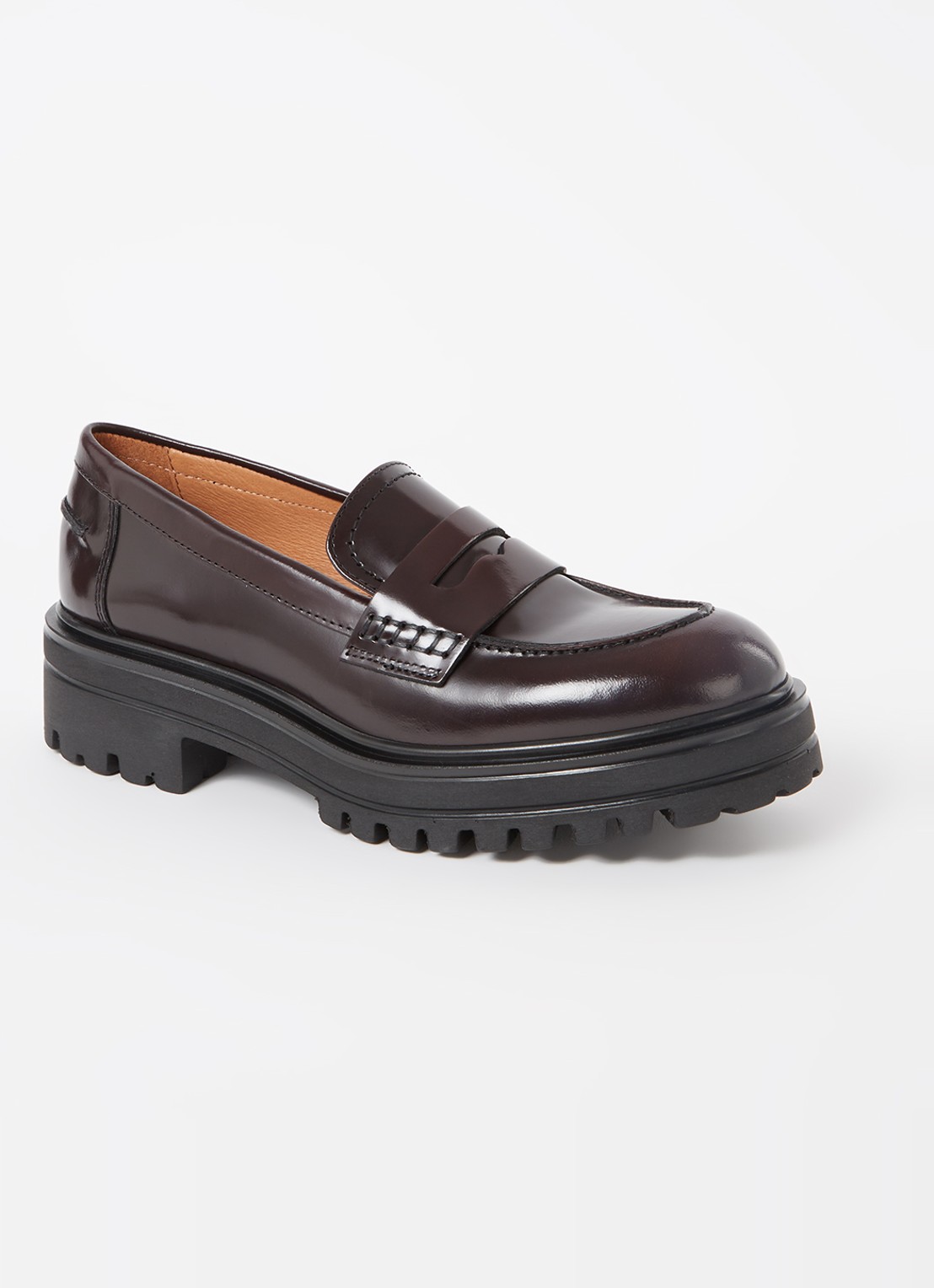 Jonak Alfi loafer van leer - voorkant 5 aubergine
