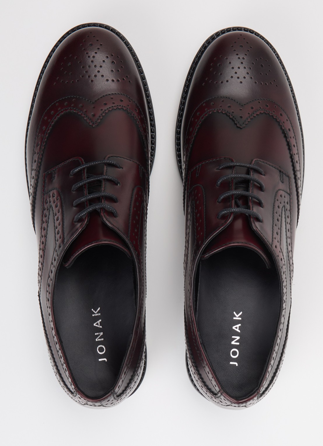 Jonak Altitude brogue van leer - detail 4 bordeauxrood