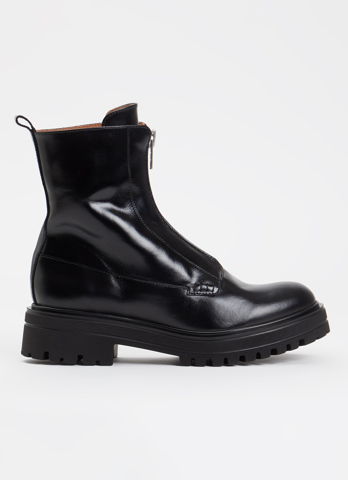 Jonak Amoureuse bikerboot van leer - voorkant 2 zwart