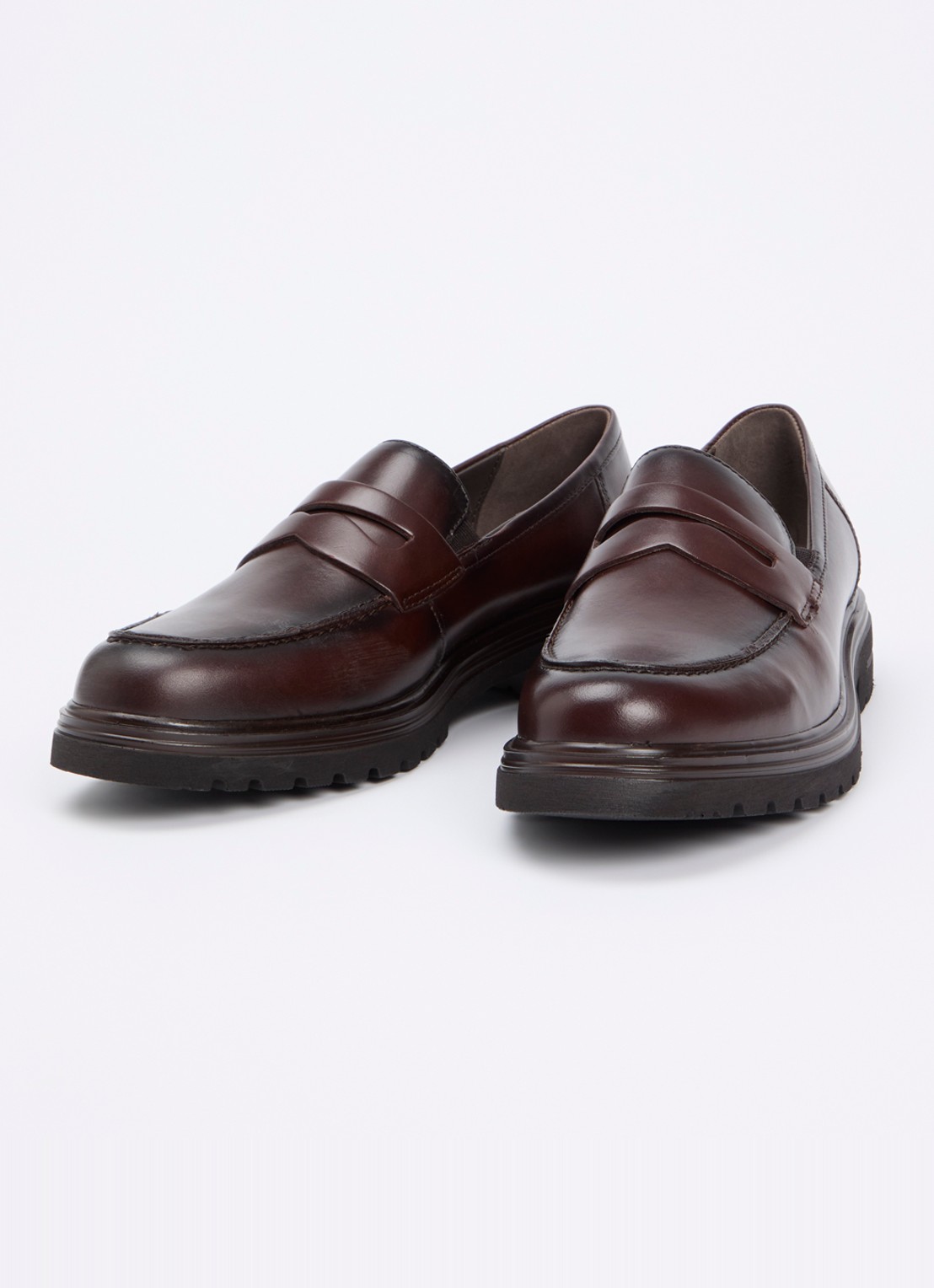 Jonak Arlo loafer van leer - detail donkerbruin