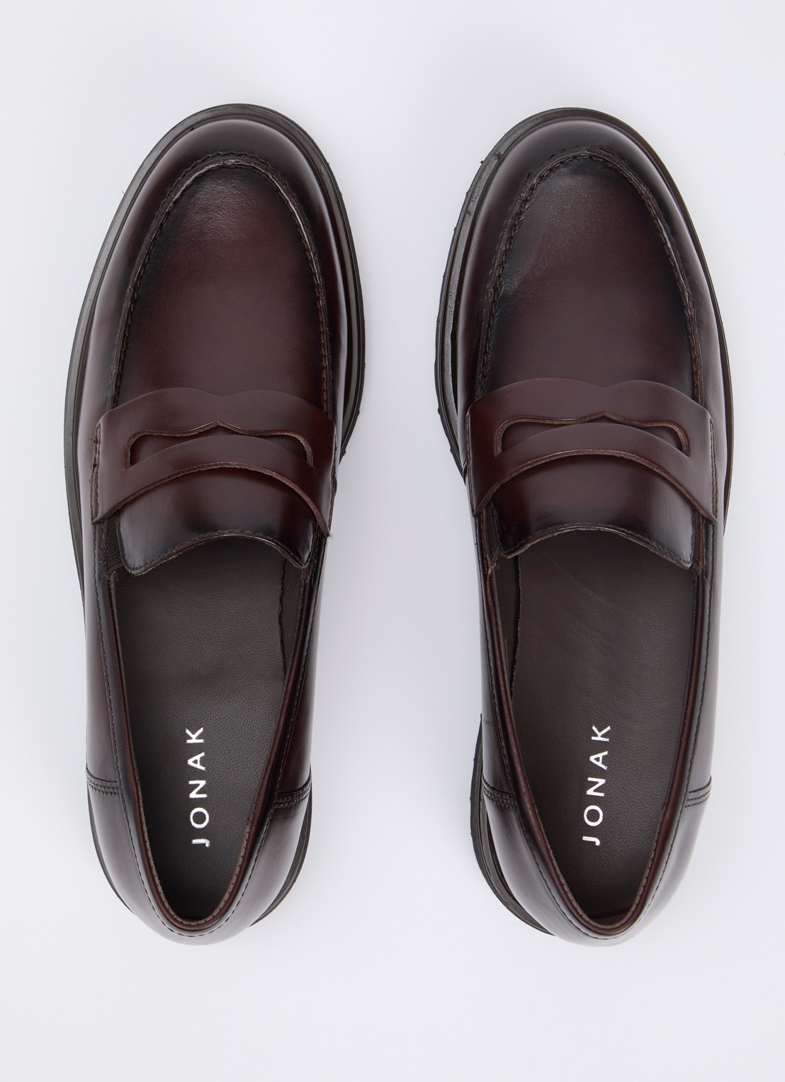 Jonak Arlo loafer van leer - detail 2 donkerbruin