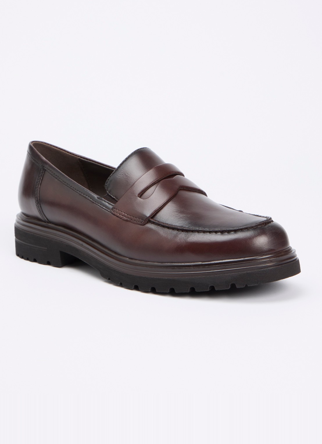 Jonak Arlo loafer van leer - voorkant 6 donkerbruin