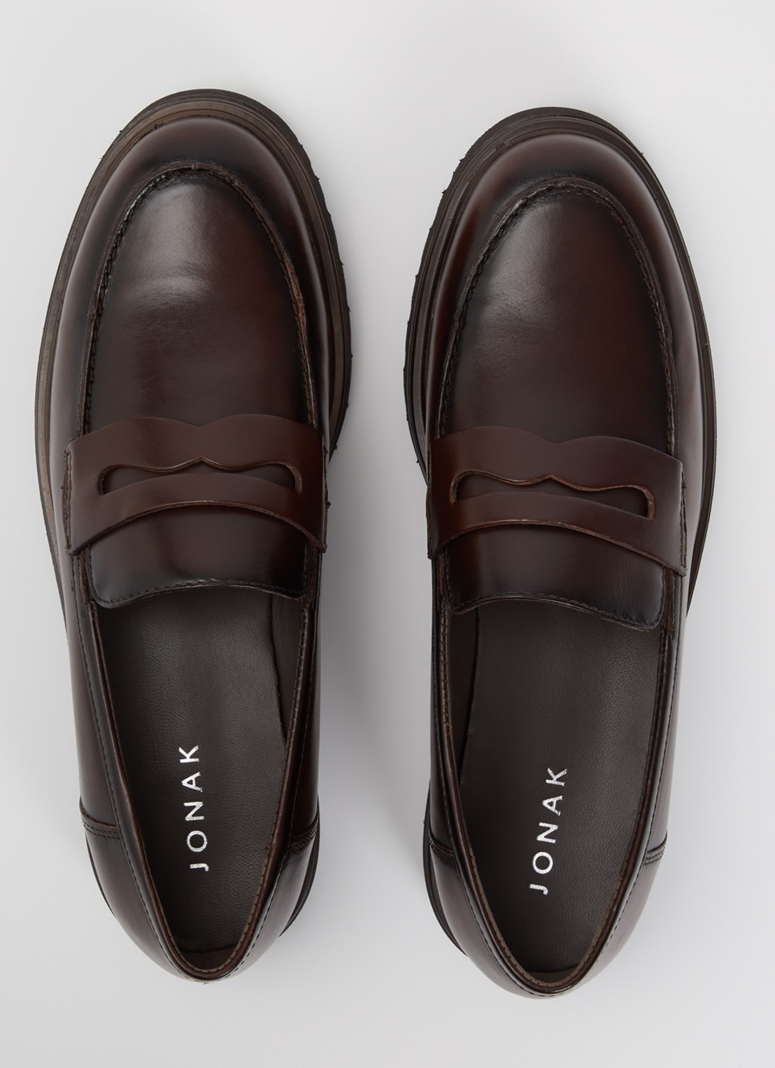 Jonak Arlo loafer van leer - detail 5 donkerbruin