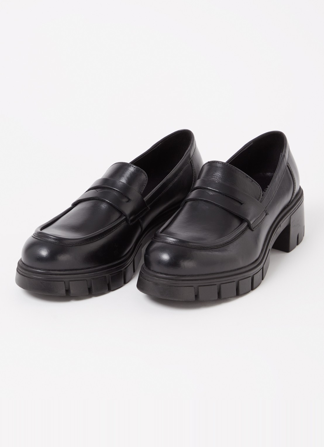 Jonak Aron loafer van leer - detail zwart