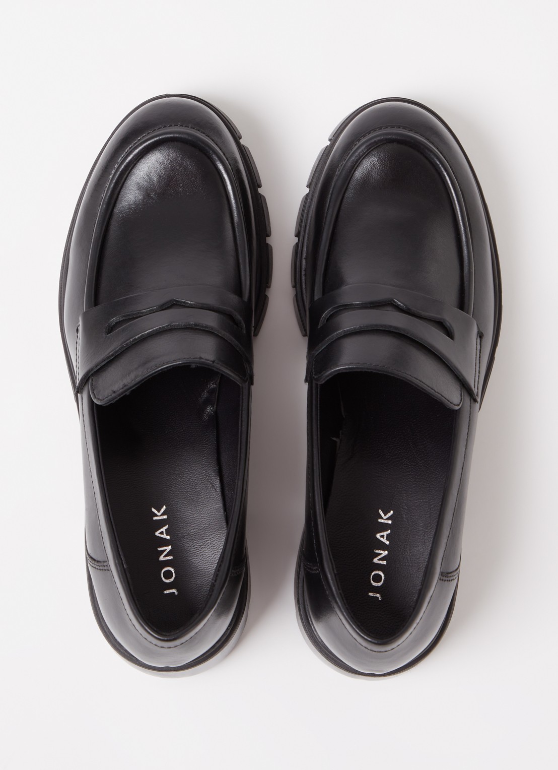 Jonak Aron loafer van leer - detail 3 zwart