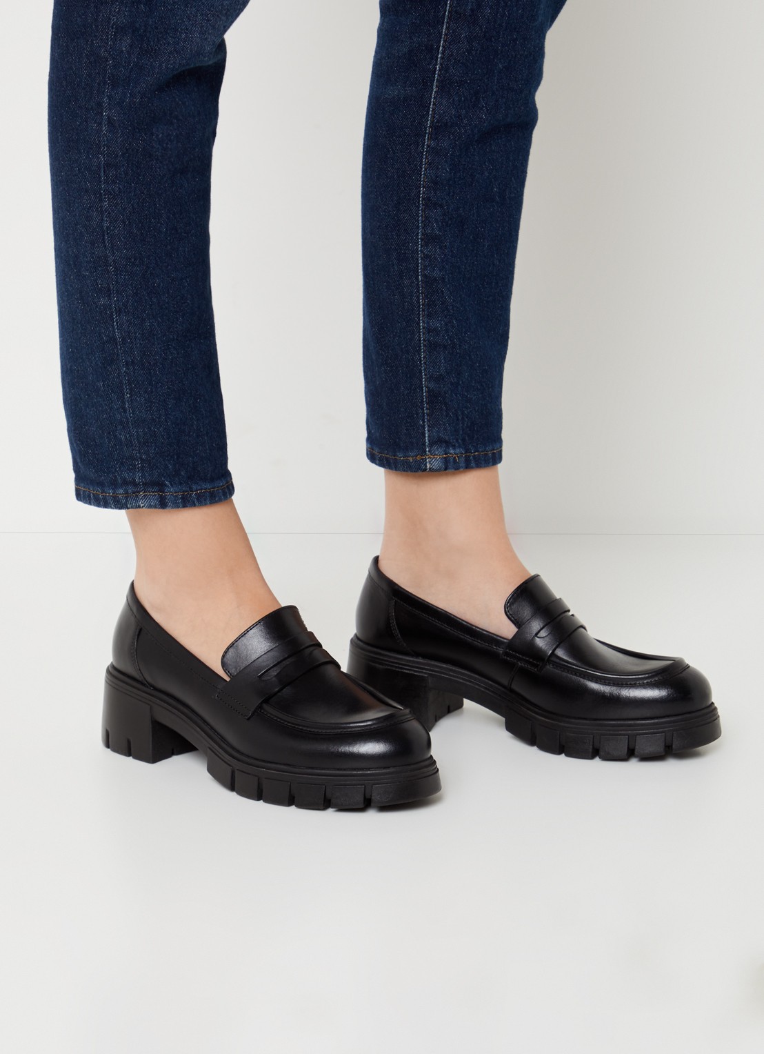 Jonak Aron loafer van leer - voorkant 6 zwart