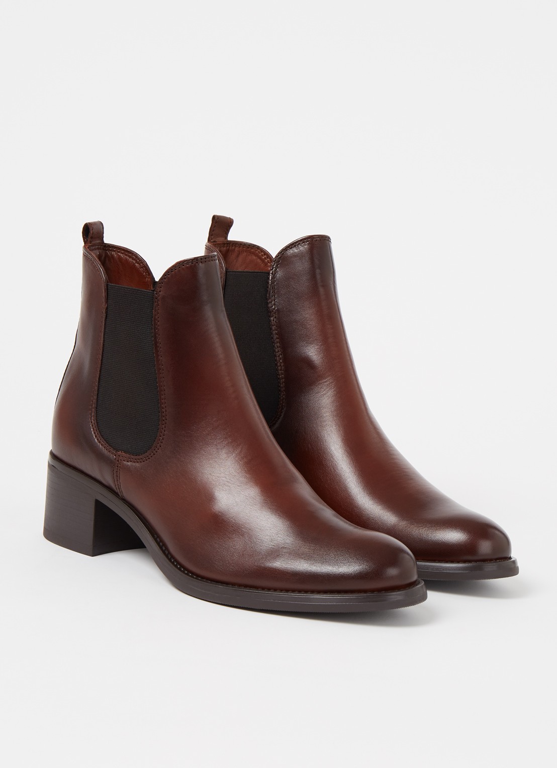 Jonak Calcutto chelsea boot van leer - detail 2 kastanjebruin