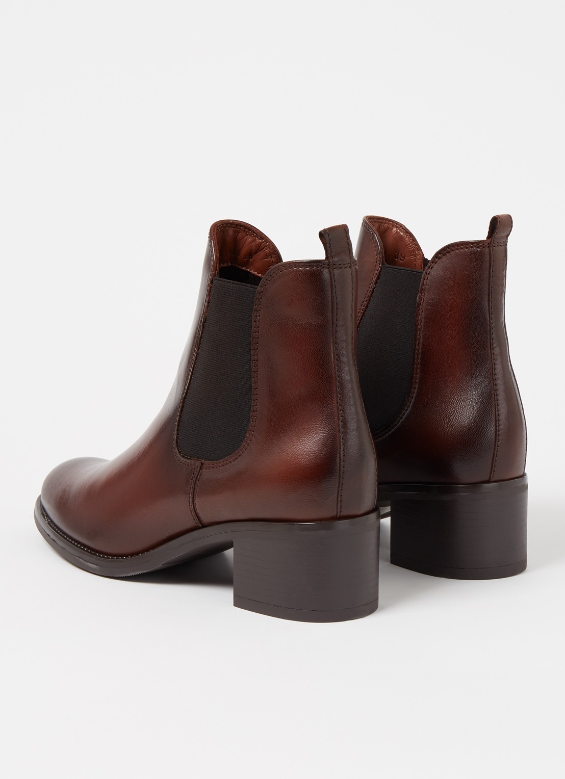 Jonak Calcutto chelsea boot van leer - detail 3 kastanjebruin