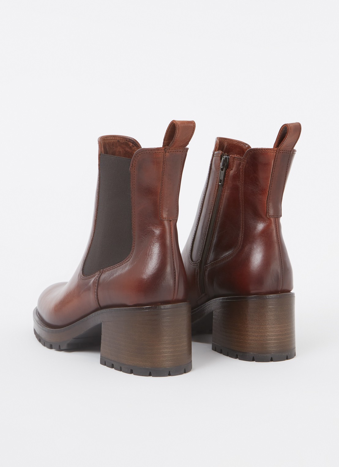 Jonak Cecile chelsea boot van kalfsleer - achterkant 5 roodbruin
