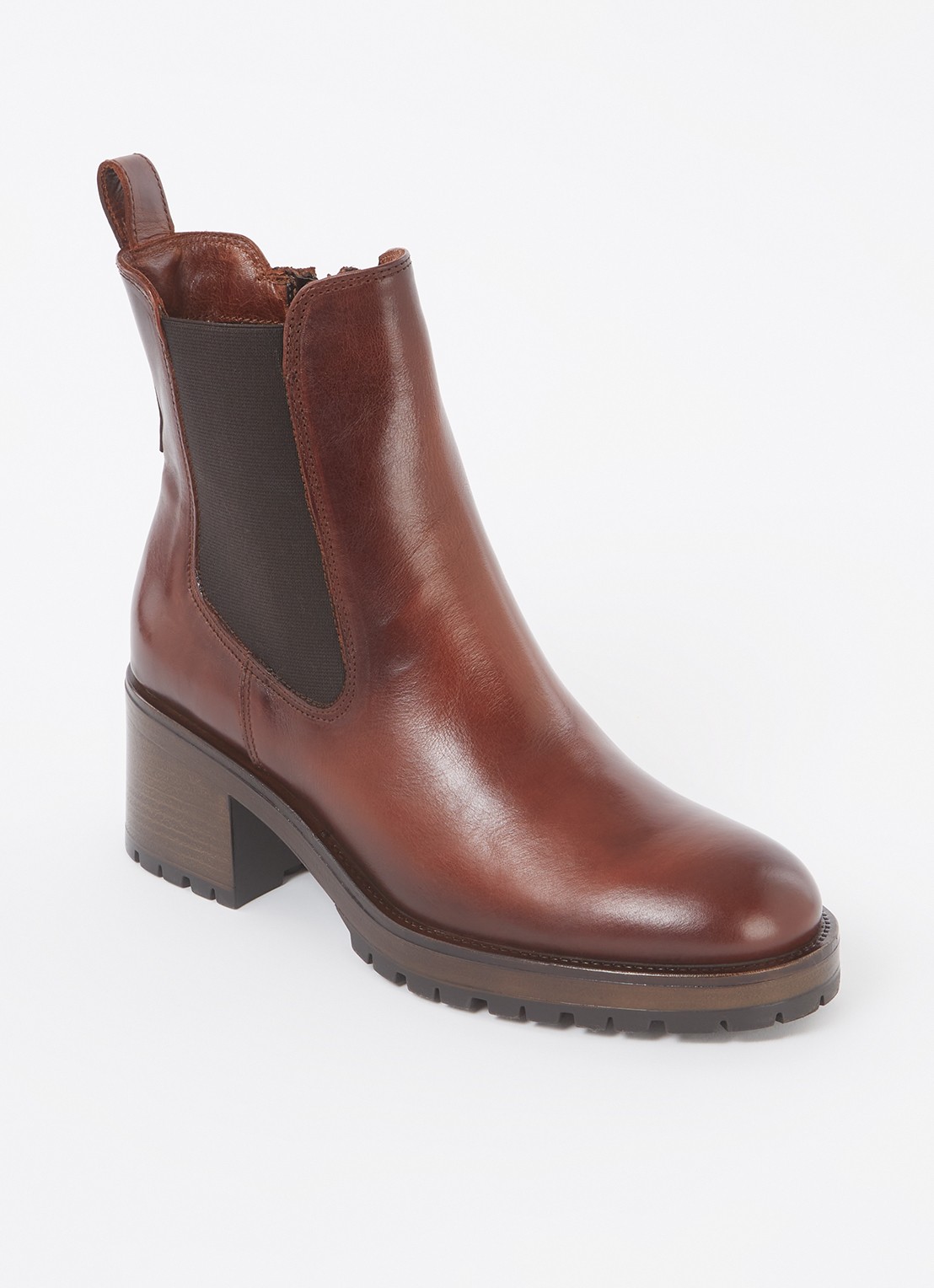 Jonak Cecile chelsea boot van kalfsleer - voorkant 3 roodbruin