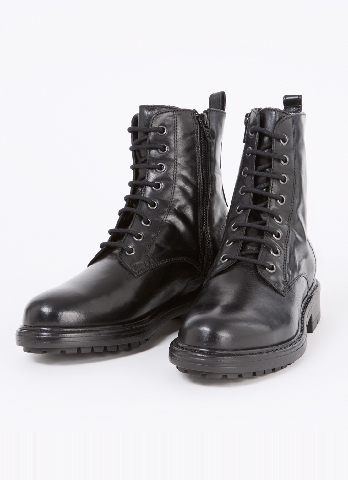 Jonak Celimene veterboot van kalfsleer - detail zwart