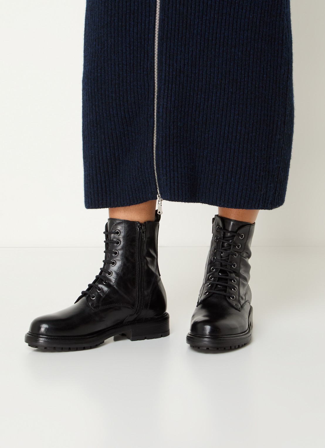 Jonak Celimene veterboot van kalfsleer - voorkant 4 zwart