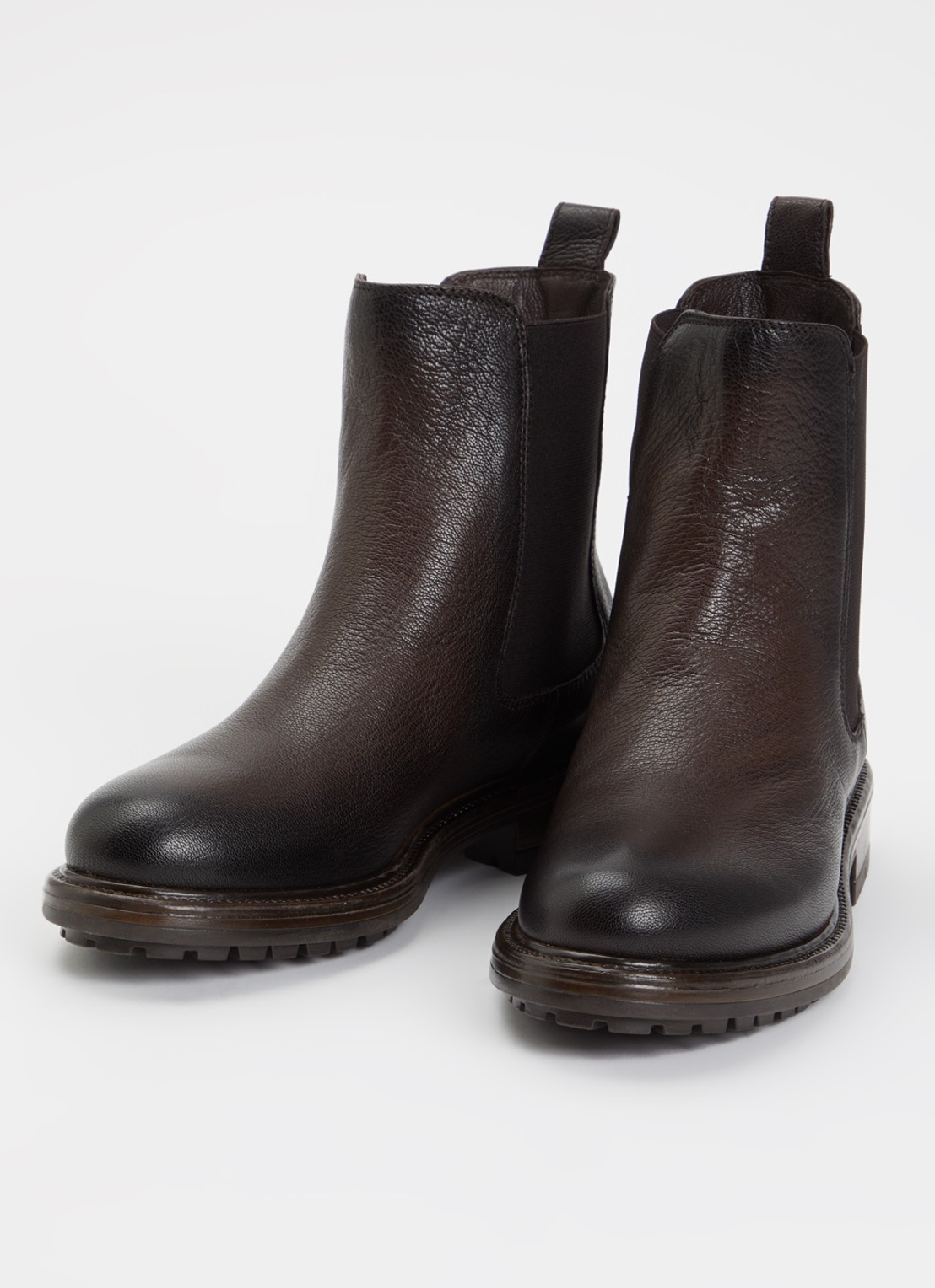 Jonak Celina chelsea boot van geitenleer met structuur - detail bruin