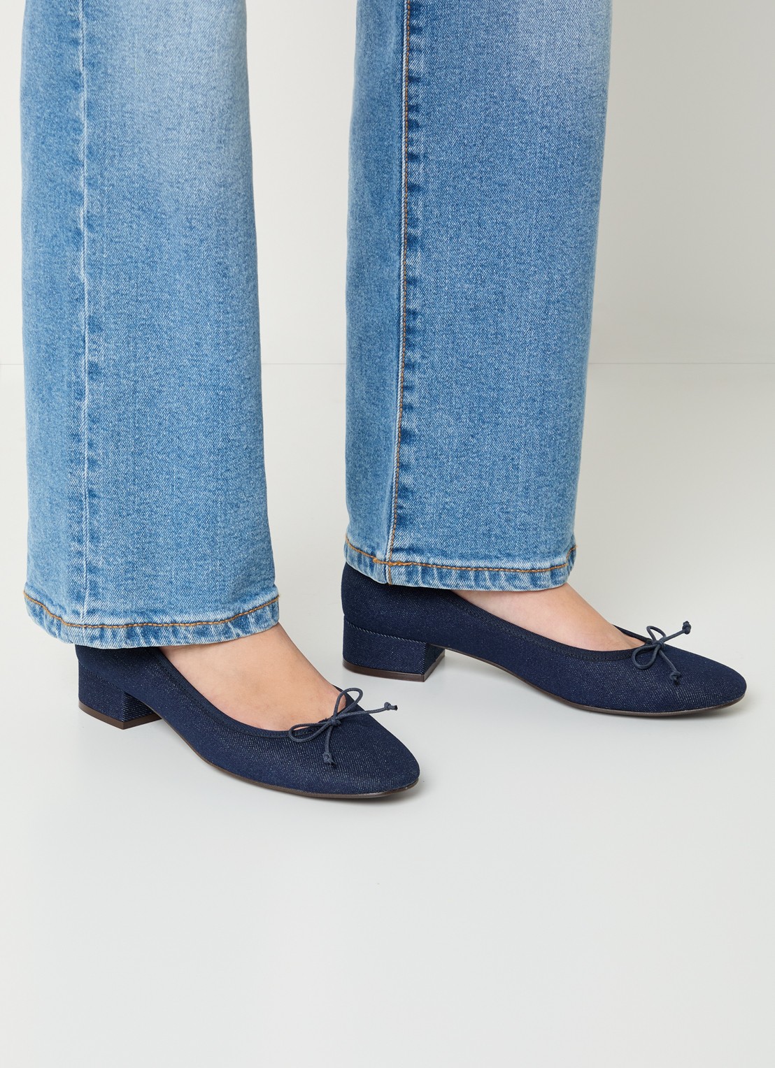Jonak Dadou ballerina van denim - voorkant 3 denim