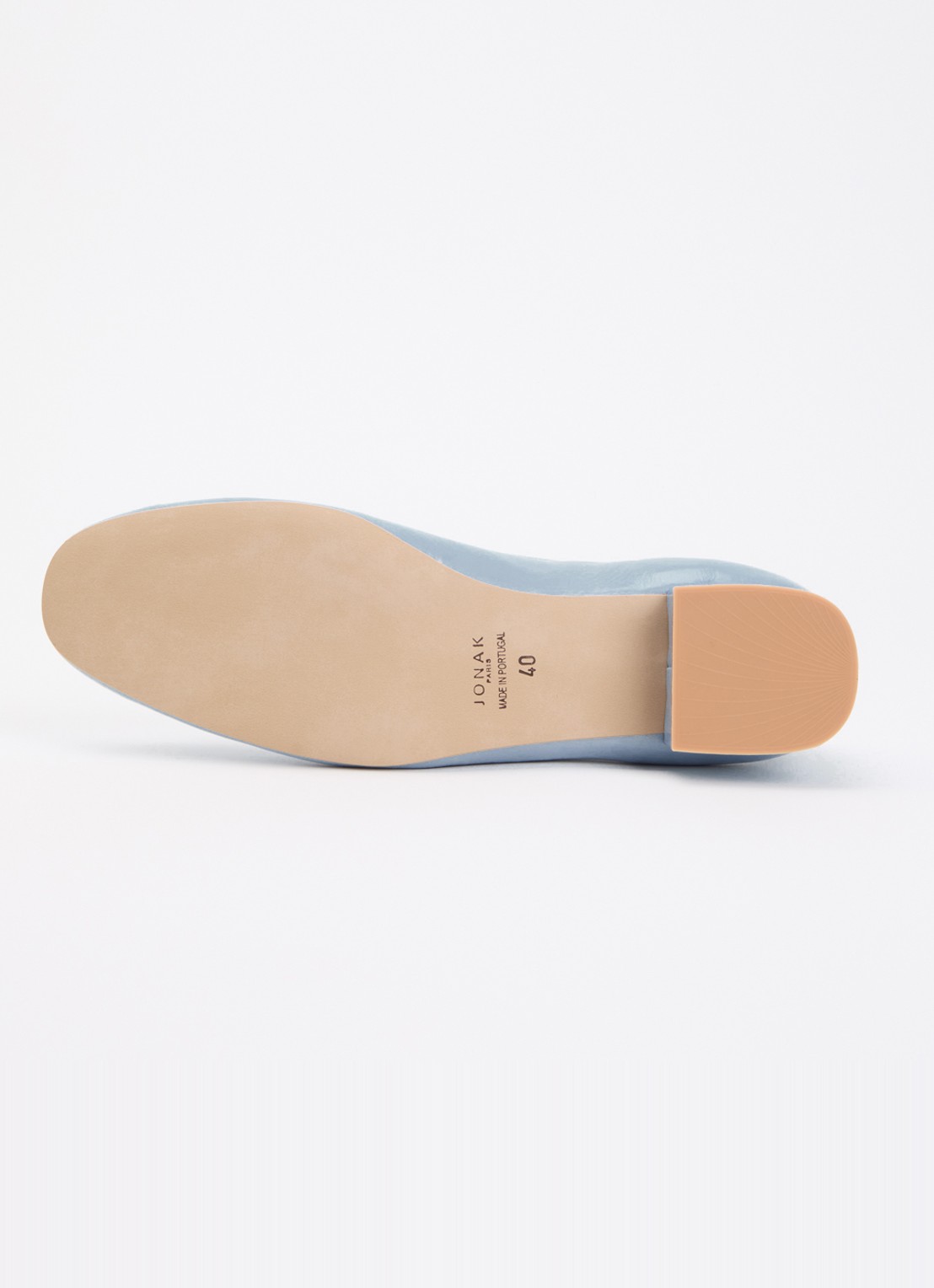 Jonak Dadou ballerina van geitenleer met lakfinish - detail 3 staalblauw