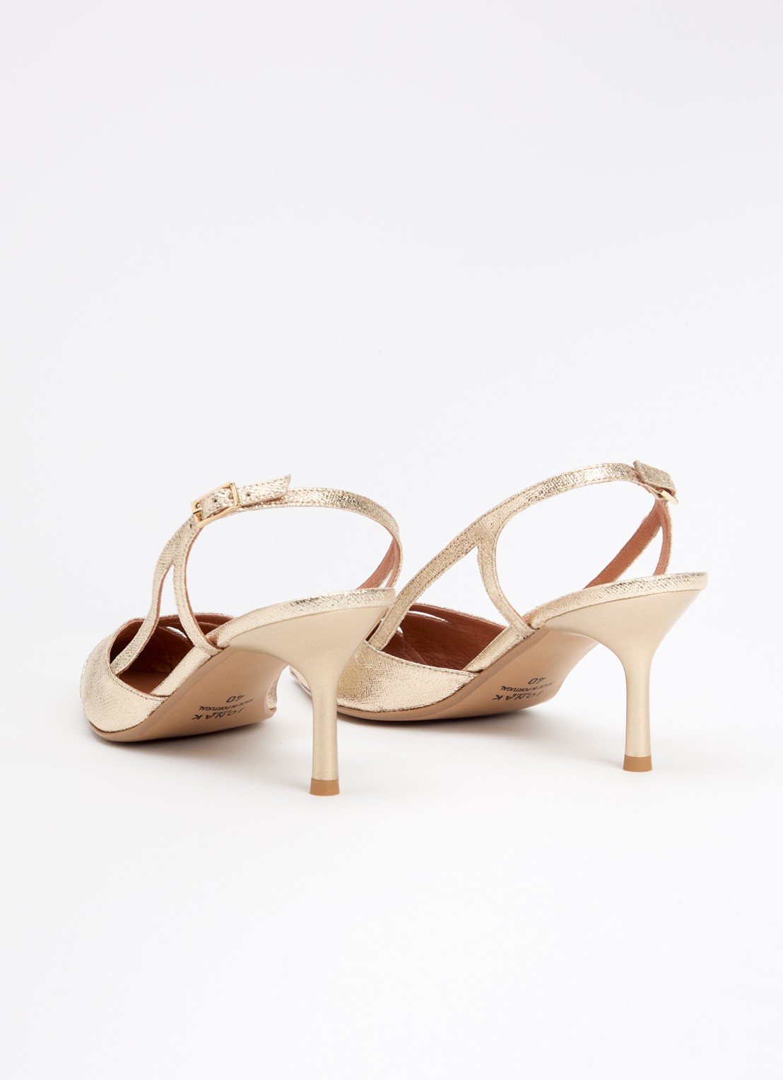 Jonak Damour slingback met metallic finish - achterkant 5 goud