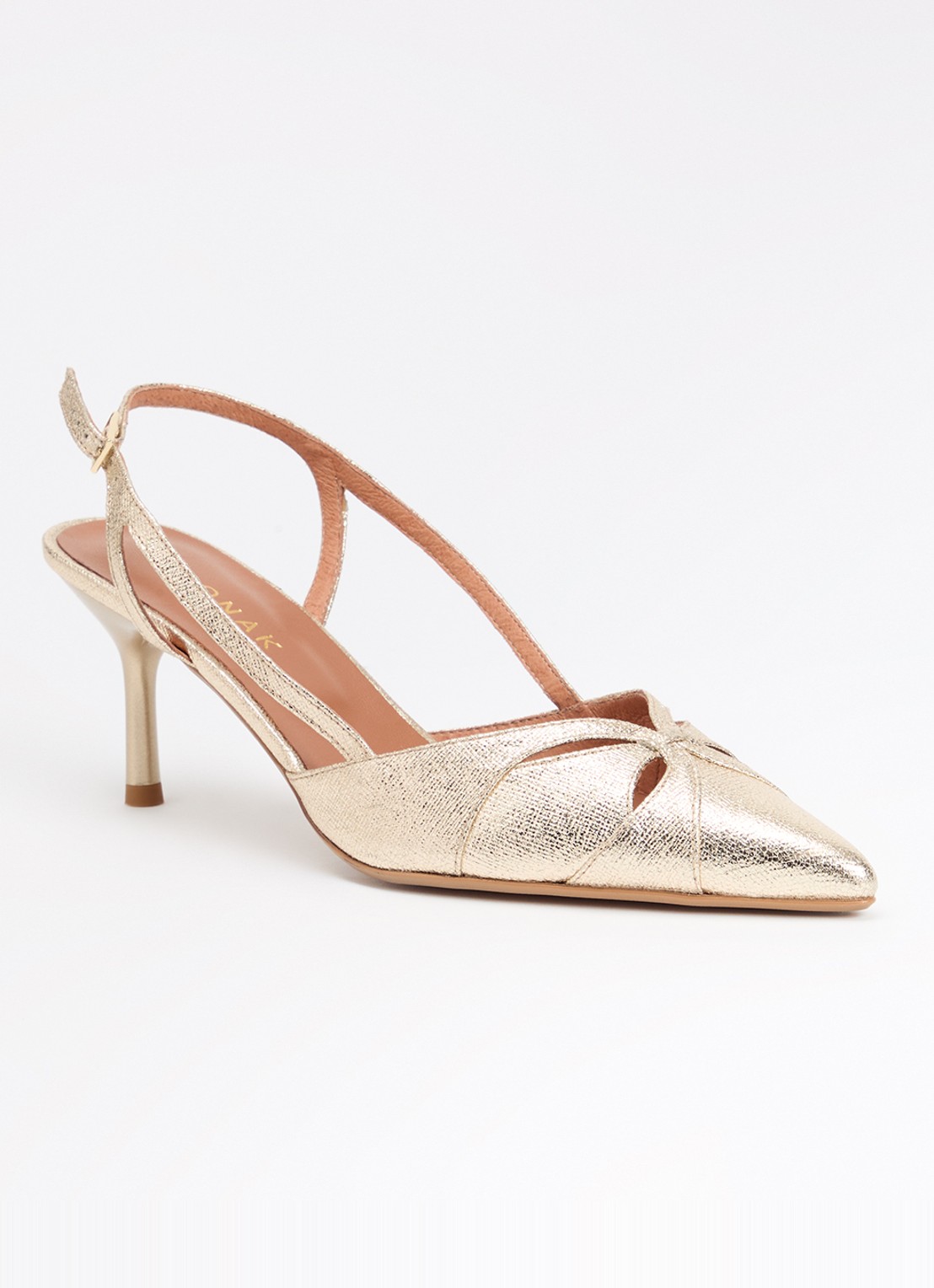 Jonak Damour slingback met metallic finish - voorkant goud