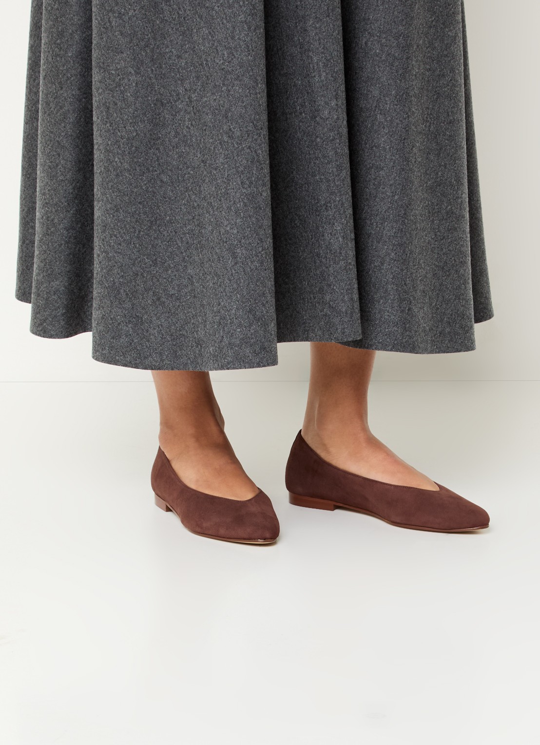 Jonak Dassus ballerina van geitensuède - voorkant 6 bruin