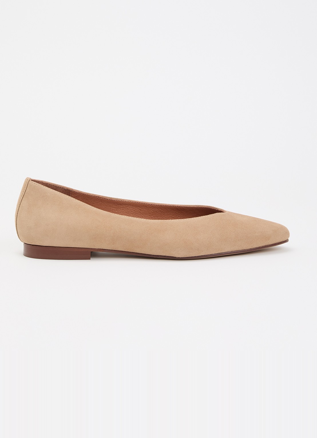 Jonak Dassus ballerina van geitensuède - voorkant 4 camel
