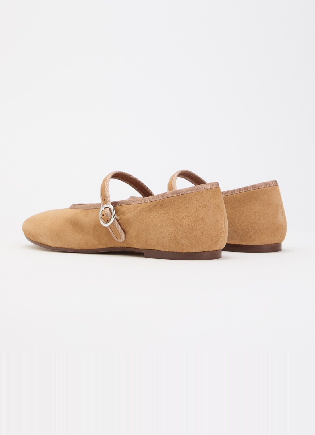 Jonak Deesse ballerina van kalfssuède met gespdetail - achterkant bruin